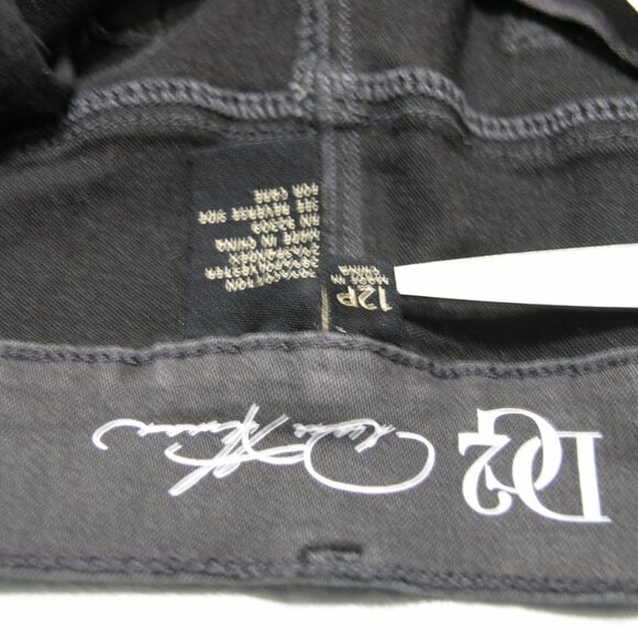 Diane Gilman Women's Dark Grey Jeans Size 12P with silver stud embellished - Picture 5 of 12
